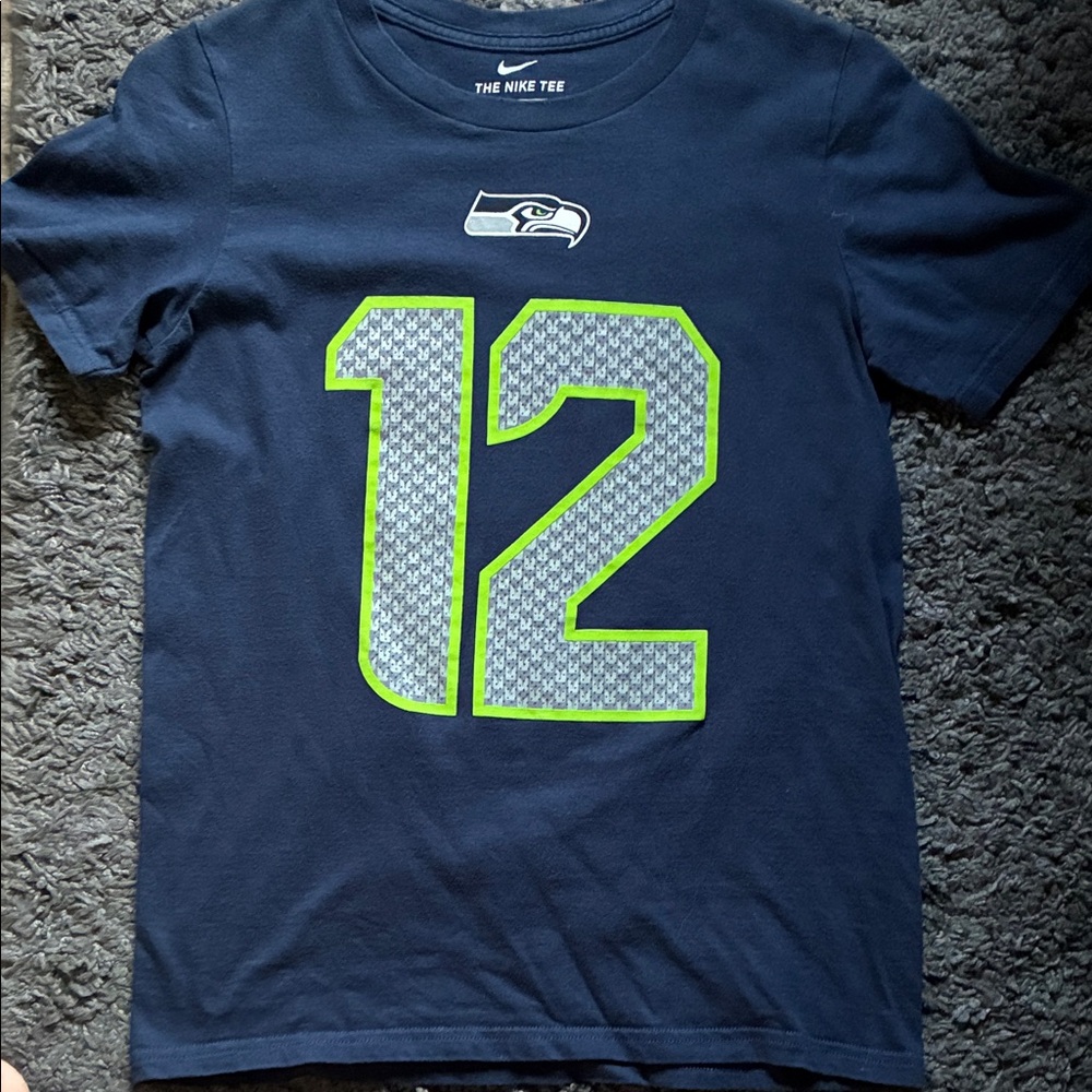 Nike Navy Tee with Green Number 12